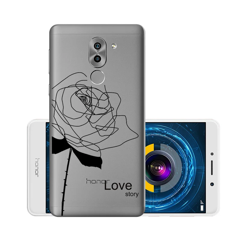 W054 Мягкий чехол из ТПУ, чехлы для huawei Honor 6X, силиконовый прозрачный чехол для huawei GR5, BLL-L21 BLN-AL10 Honor6X mate 9 Lite - Цвет: W054