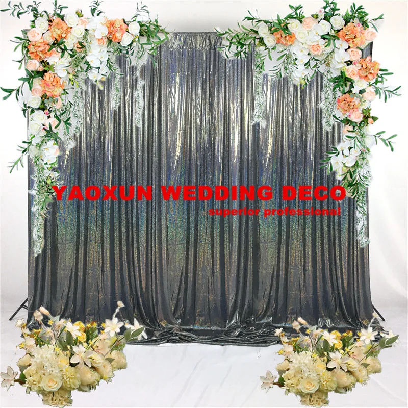10x10ft лазерный блесток фон Шторы с изображением сцены Свадебные Панель драпировки