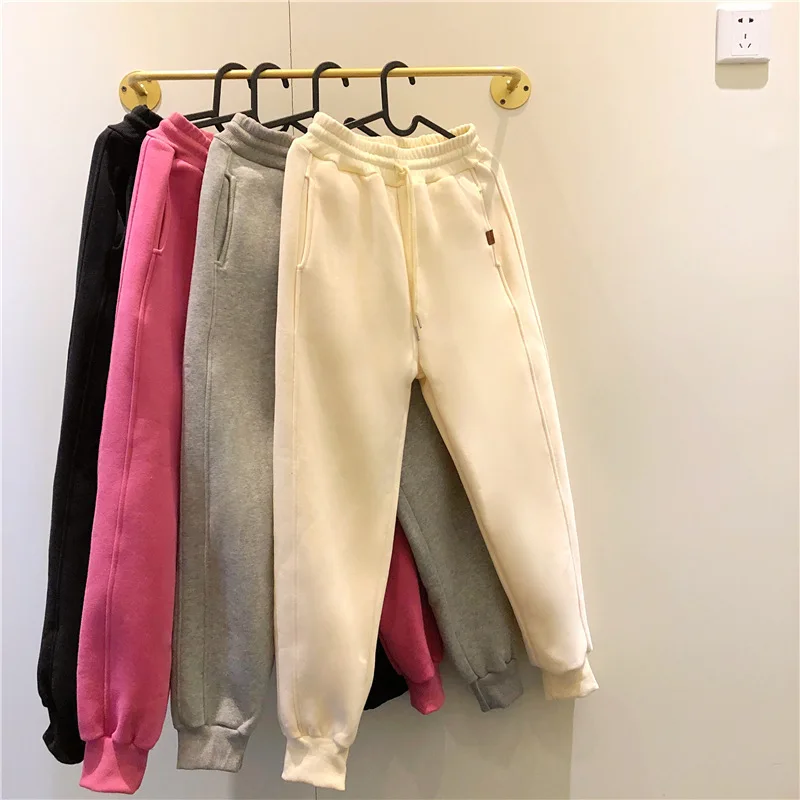 

Women's Korean Loose Autumn Winter Pants Women Casual Plush And Thickened Casual Pants Lady's Thick Wool Warm Pant