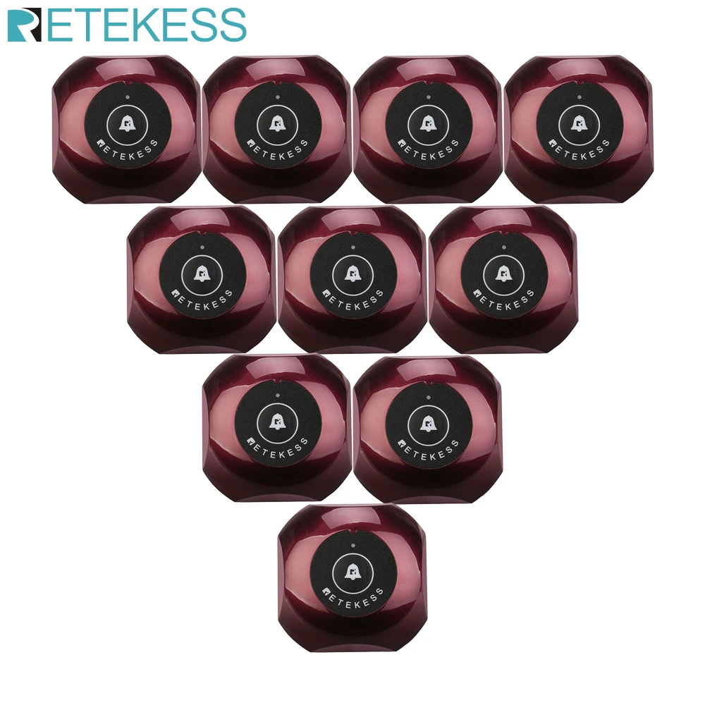 

Retekess 10pcs TD013 Waterproof Call Button Transmitters Waiter Calling System Wireless Pager Catering Cafe F9477