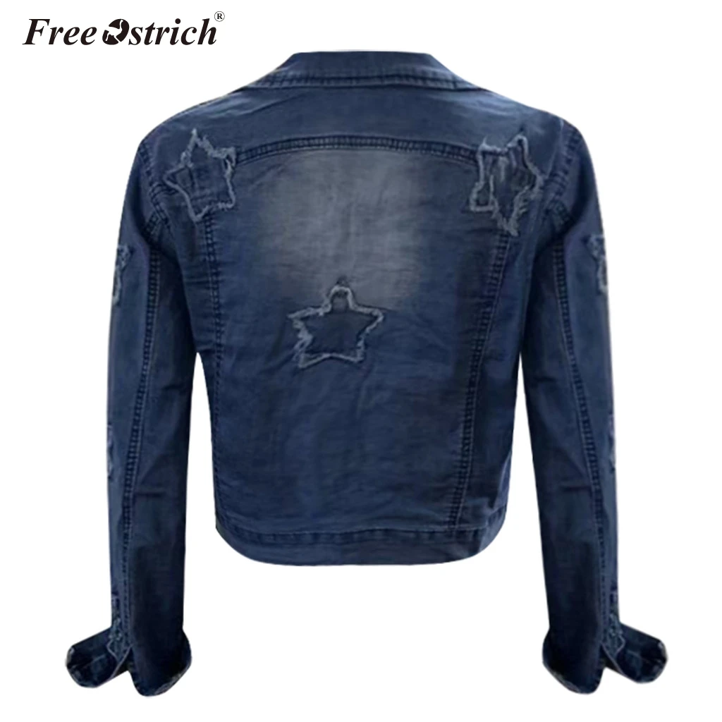 Бесплатная страуса 2019 женское базовое пальто Джинсовая куртка женская джинсовая
