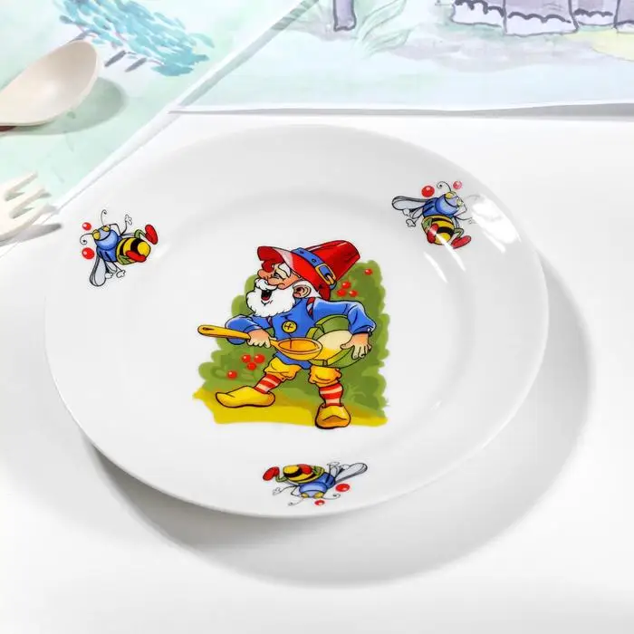 Тарелка мелкая Лесовичок d=17 см МИКС | Дом и сад