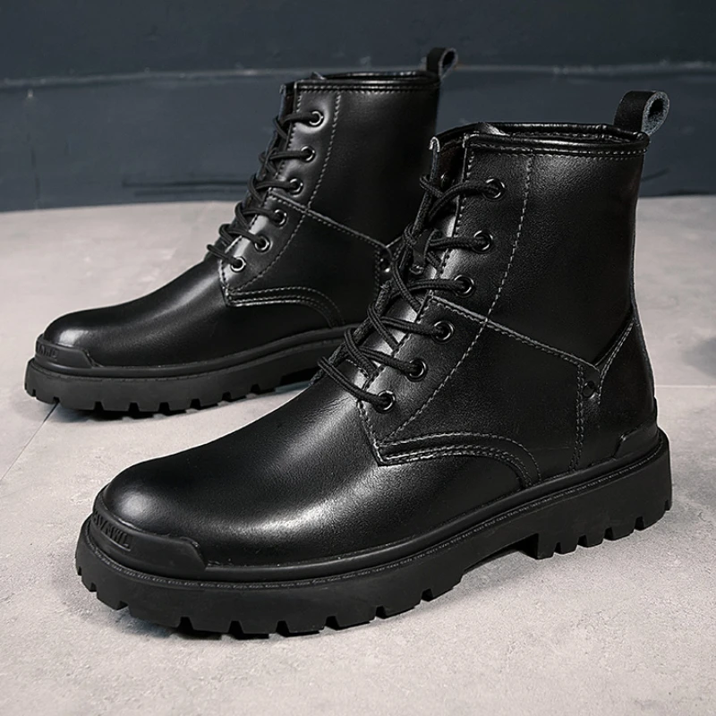 

Fashion Men Boots Autumn High Quality Trend Men Handmade Cowboy Boots Casual Solid Color Comfort Men's Ankle Boots