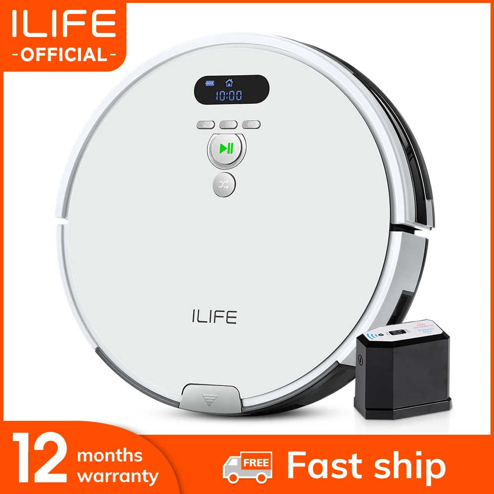 

ILIFE V8 Plus Robot Vacuum Cleaner Wet Mop Navigation Planned Cleaning Large Dustbin Water Tank Schedule Household Tools