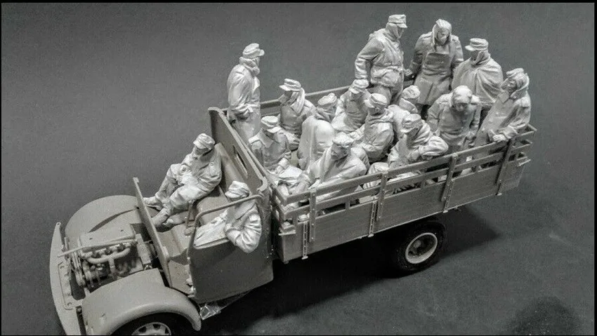 1/35 модельная фигурка из смолы разобранный Неокрашенный набор // 1012 (16 фигурок с 2