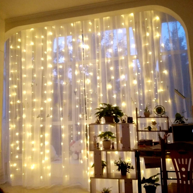 

Christmas Led Light Garland Curtain for Room Christmas Lights Festoon Christmas Decorations for Home Fairy Lights New Year 2022