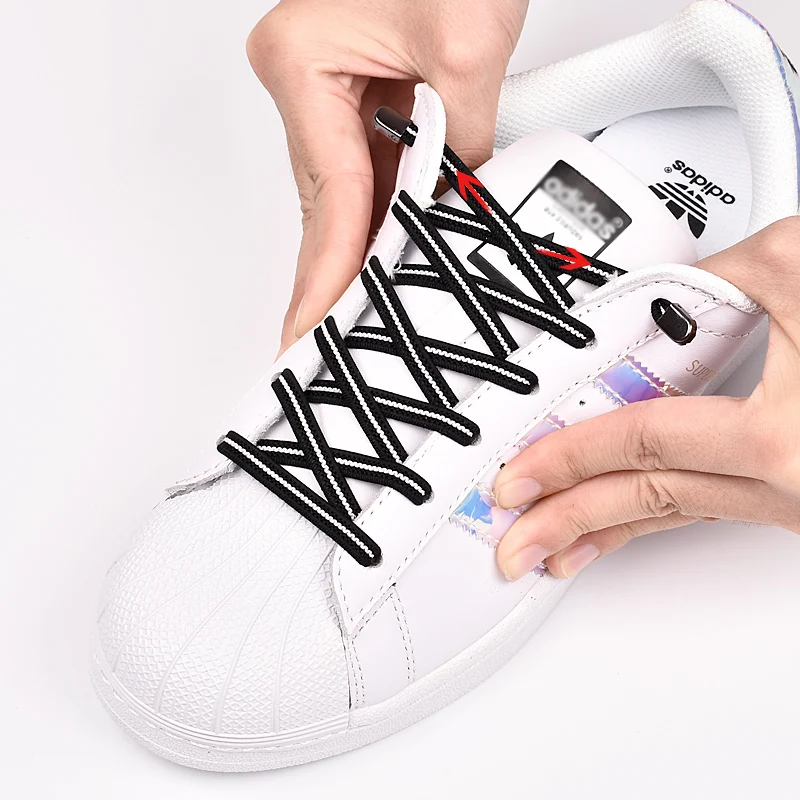 Elastic Shoelaces No Tie Shoe laces Outdoor Leisure Sneakers Quick Safety Flat Shoe lace Kids And Adult Unisex Lazy laces 1 Pair