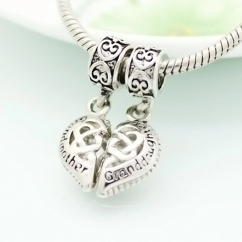 Бесплатная доставка браслет Pandora в виде бабушки сердца кельтского узла|bracelet