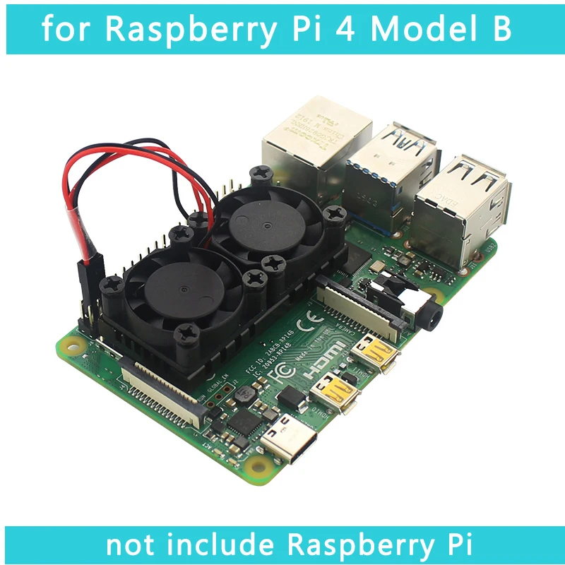 Raspberry Pi 4 Model B двойной вентилятор с радиатором окончательные двойные вентиляторы