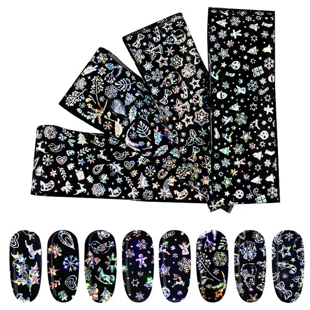 

4 Sheets Nail Art Christmas Star Sticker Xmas Snowflake Sticker Tools nail decor Nail Decoration Accessories