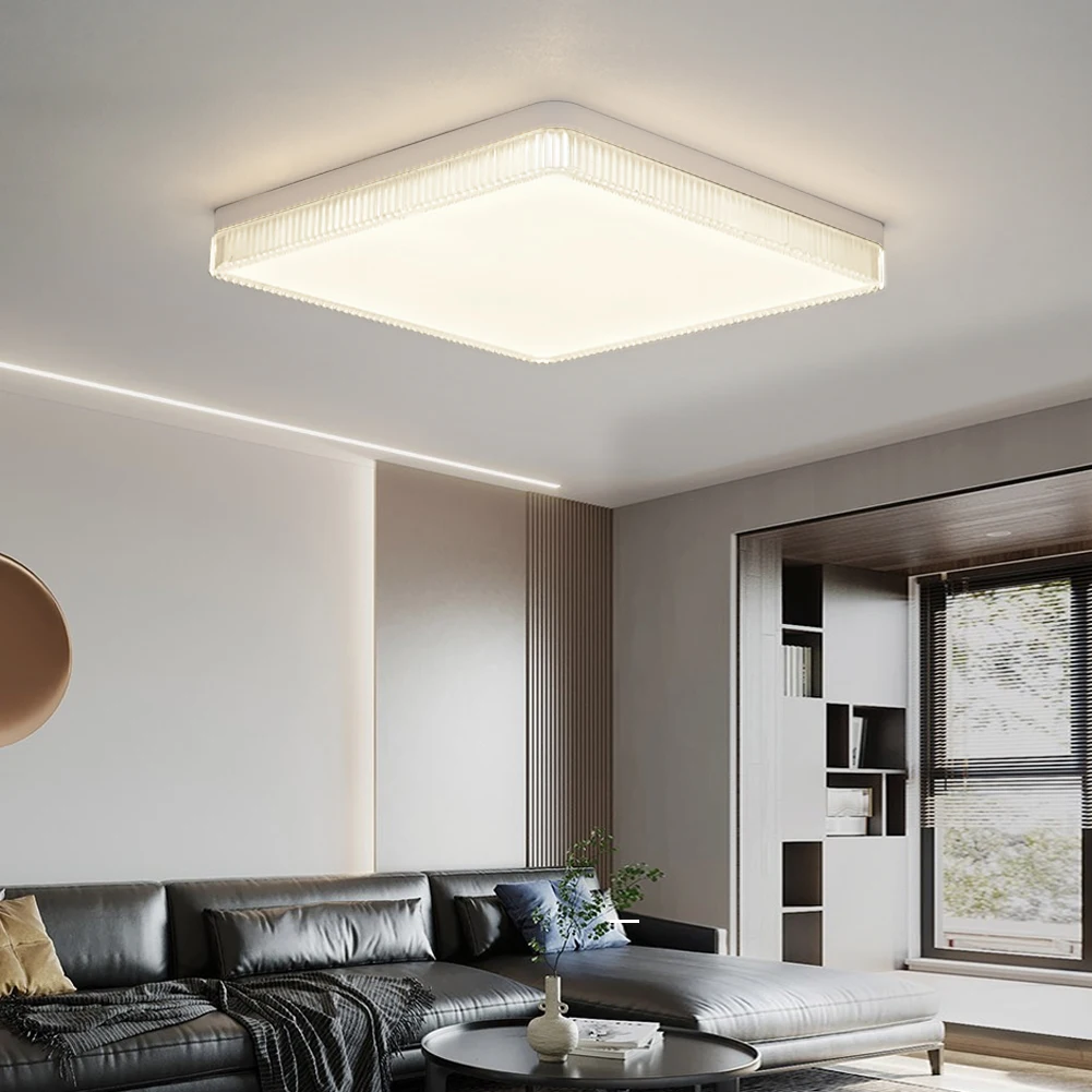 $14.86 Wavy Square Ceiling Lamp Morden Natural White AC110-220V 48W 36W Lustre Hanging Lamps for LED Chandelier for Living room Lights