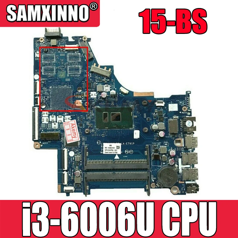 

Для HP 250 G6 15-BS серии Материнская плата ноутбука 924750-601 CSL50/CSL52 LA-E791P с SR2UW i3-6006u DDR4 мб 100% тестирование Быстрая доставка