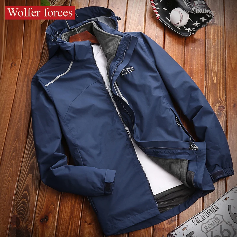 

Мужская водонепроницаемая ветровка, плюшевое пальто