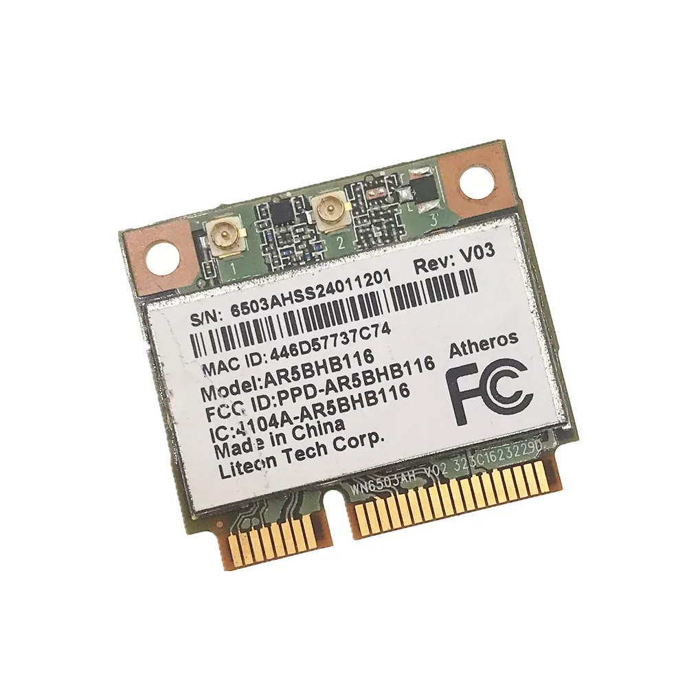 AR5BHB116 Athores AR9382 300 Мбит/с 2 4 и 5G Wi Fi Беспроводной сетевая карта Mini PCI E для Win