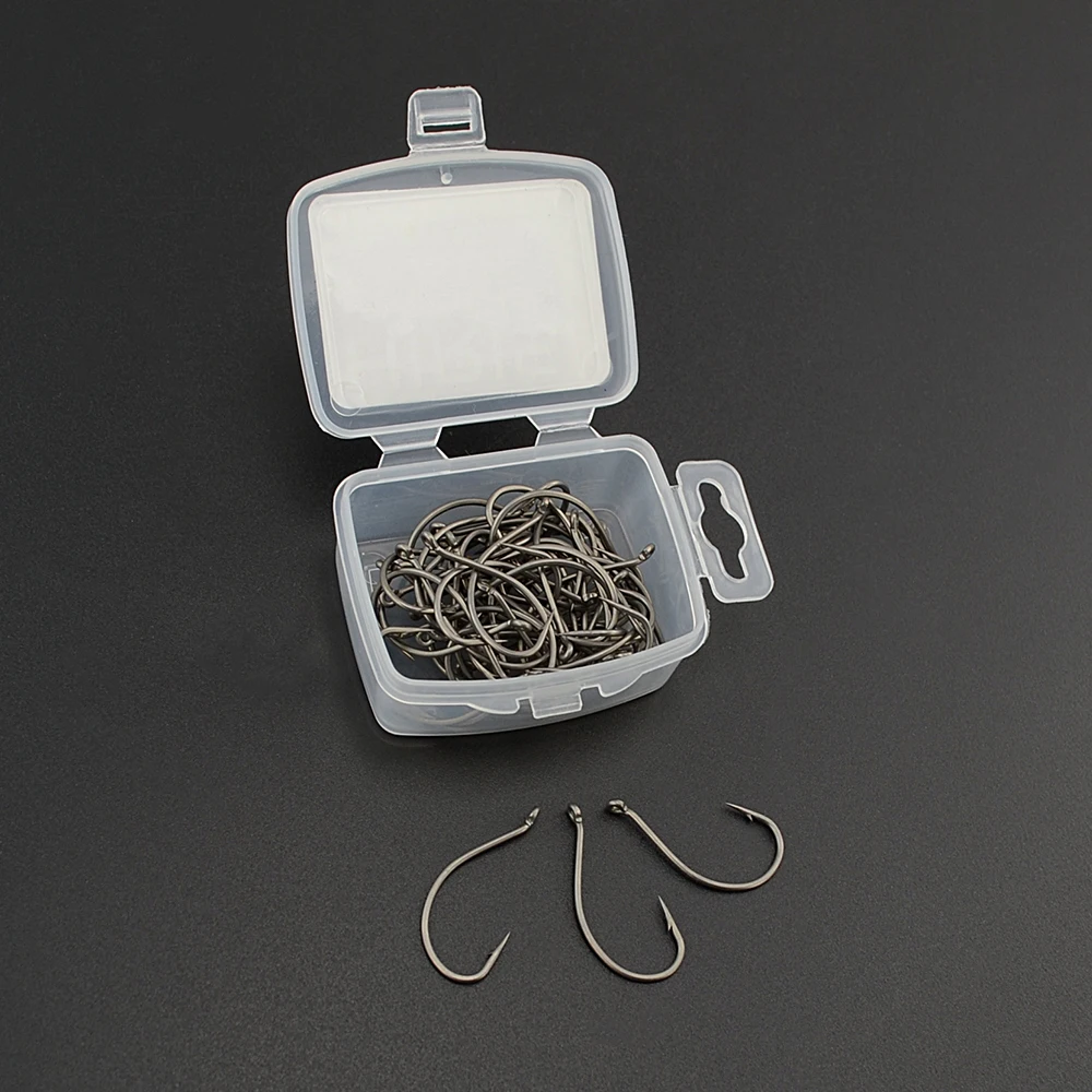 50pcs Coated High Carbon Steel Barbed hooks Carp Fishing Hooks Pack Tackle Accessories 8015