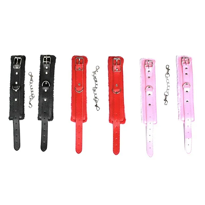 Металл и изготовленные из полиуретановой кожи бандаж наручники для БДСМ