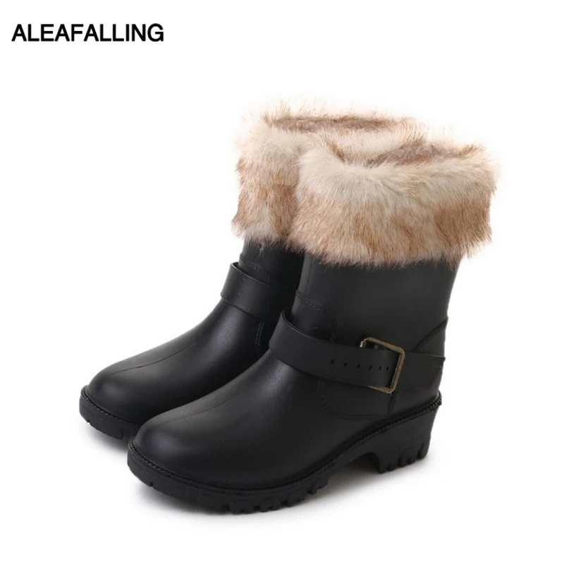

Aleafalling Thicken Cover Pvc Rain Boots Waterproof Buckle Shoes Woman Rain Woman Water Rubber Boots Good Quality Botas 201935