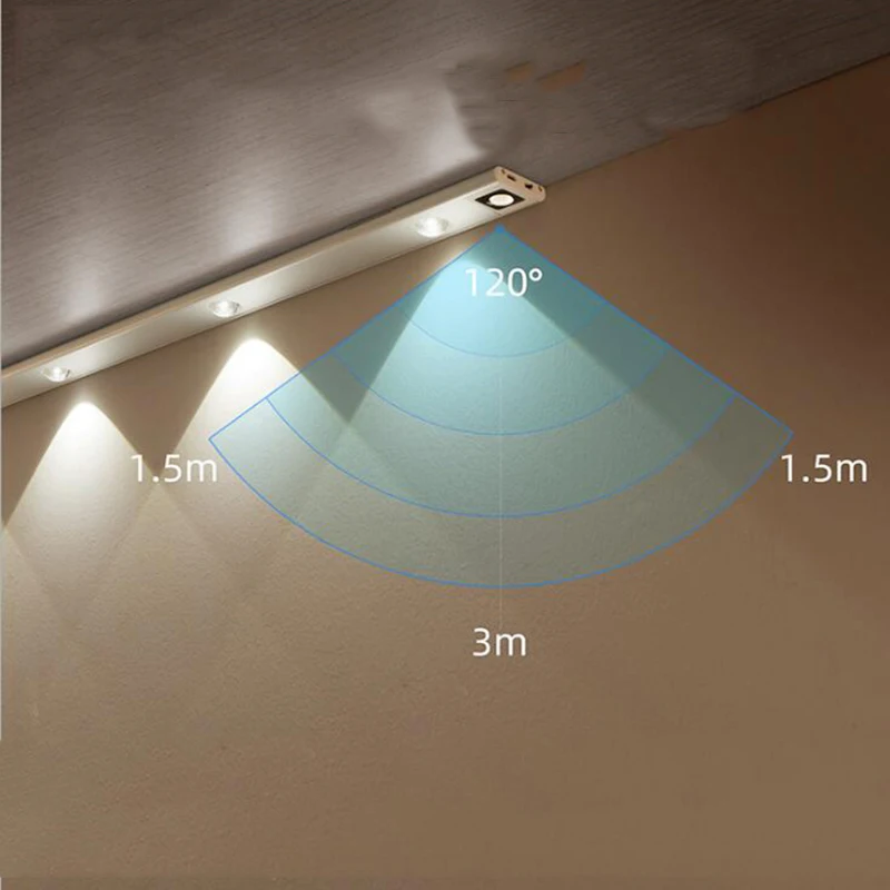 led under cabinet light usb recharge hand sweep spotlight motion sensor bedroom lamp closet kitchen auto sensing night lights free global shipping
