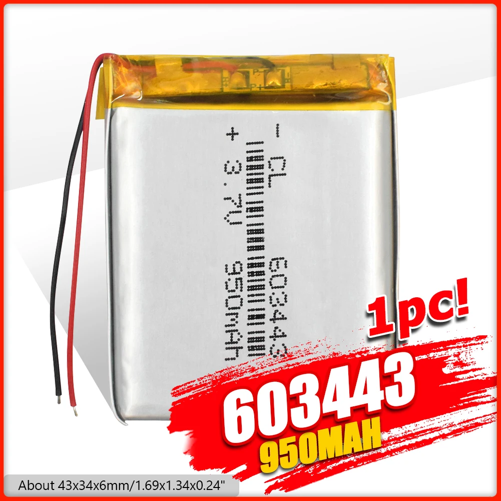 Литий полимерный аккумулятор высокой емкости 950 мАч 3 7 В 1/2/4 шт. 603443
