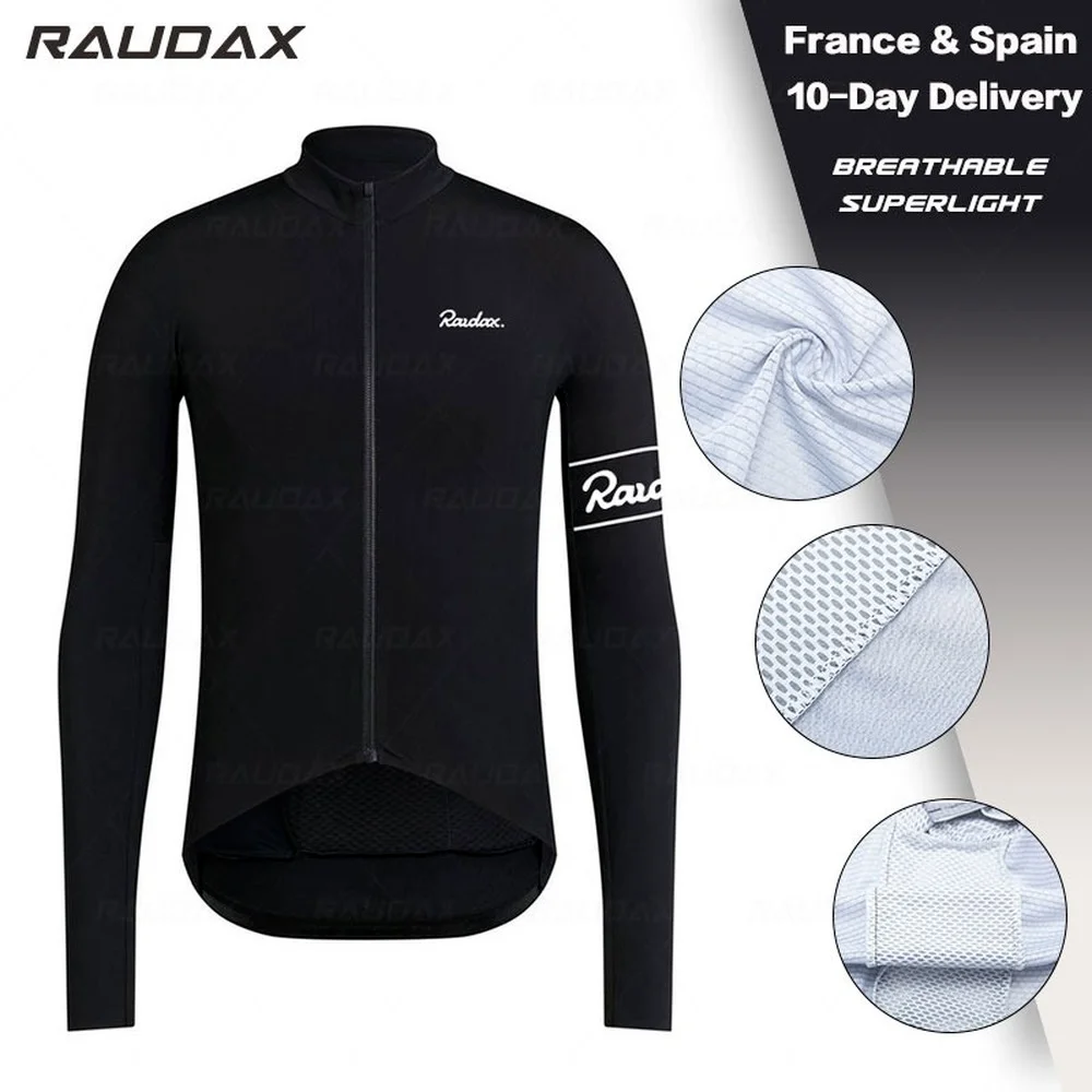 

Raudax High Quality Men's Bike Long Sleeve Jersey Ropa Maillot Ciclismo 2021 Newest Autumn Road Bike MTB Bike Cycling Clothes