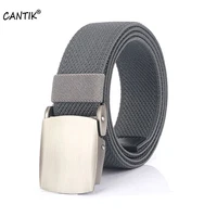 cantik men quality elastic force nylon belt simple design sliver automatic buckle canvas belts men clothing accessories cbca228