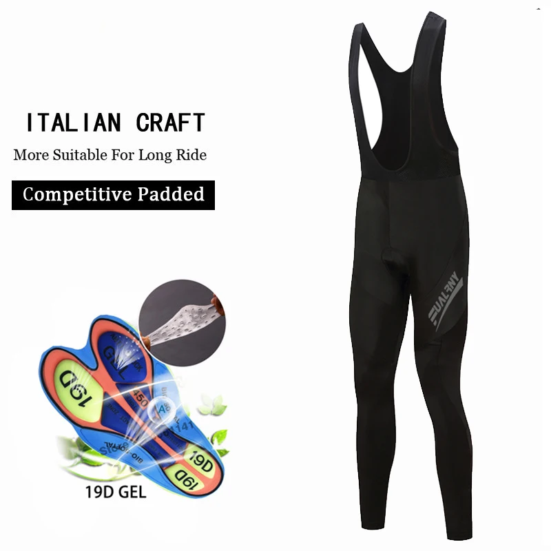 Команда 2021 мужские черные логотип Велоспорт Длинные брюки для девочек