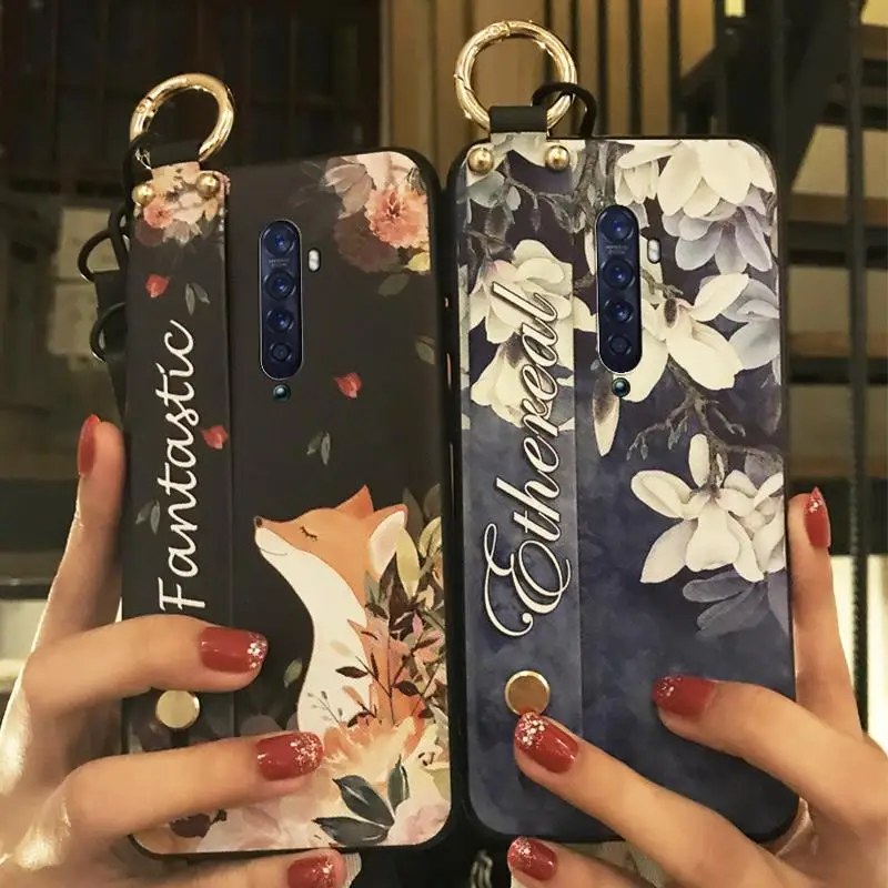 Чехол для телефона Lanyard OPPO Reno2 мягкий силиконовый ударопрочный чехол из ТПУ с