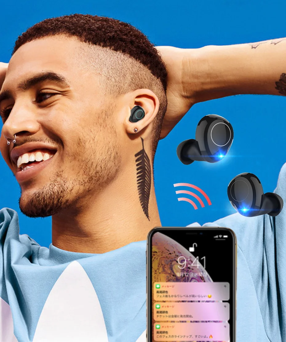 TWS Bluetooth 5,0, беспроводные наушники, портативные, мини наушники, Hi-Fi, стерео, спортивные наушники, IP5, водонепроницаемая гарнитура, для всех