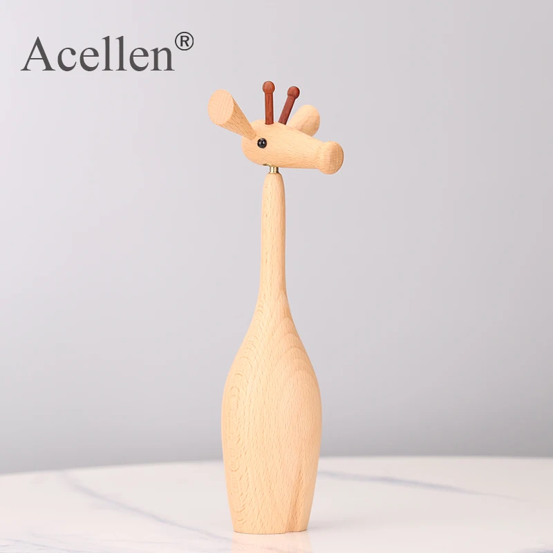 Деревянная фигурка оленя ручной работы для детской спальни гостиной аксессуары