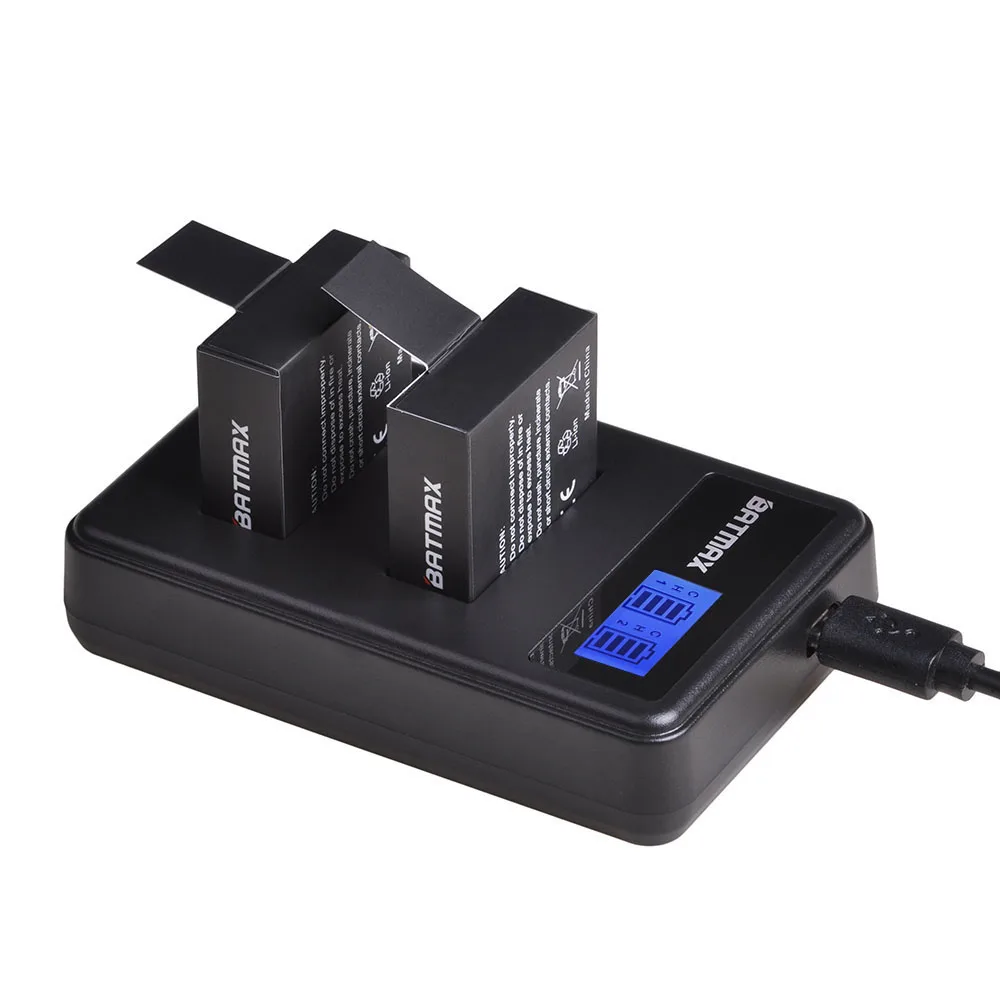 2 аккумулятора и зарядное устройство с двумя USB-портами ЖК-дисплеем для Sjcam Sj 4000