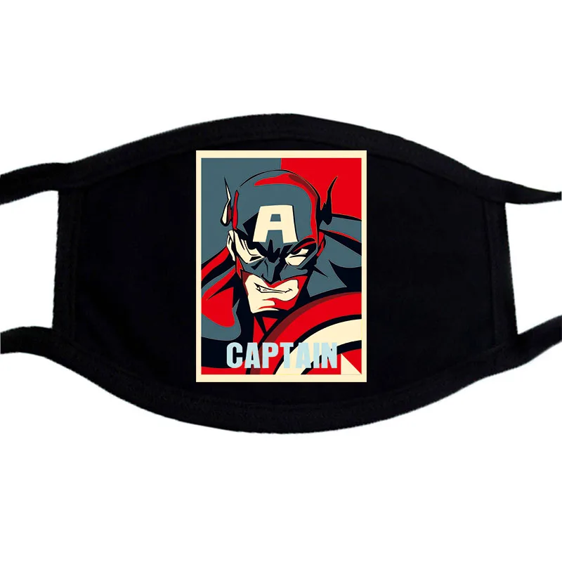 Mavel маска супергероя Капитан Америка мультфильм пылезащитные маски черная