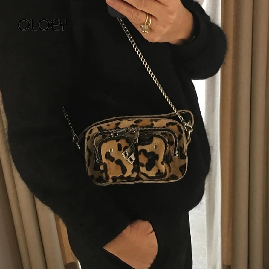 Сумка-тоут женская с леопардовым принтом роскошный брендовый маленький