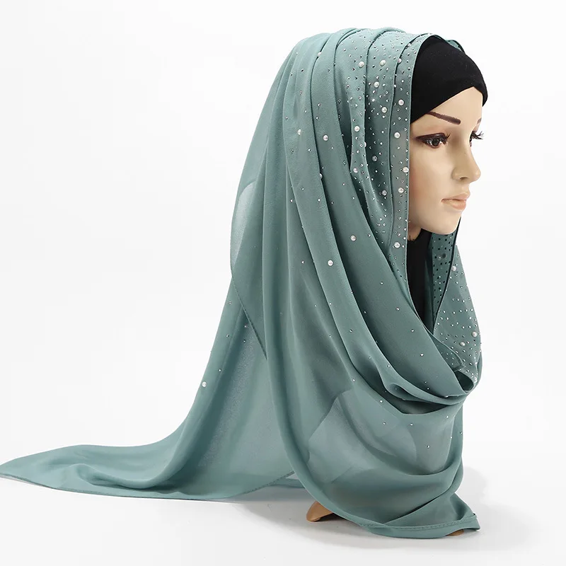 

Muslim Women Chiffon Islamic Hijabs Islam Hoofddoek Pleated Soft Musulman Headscarf Turban Wrinkle Shawls Wraps Headband ramadan