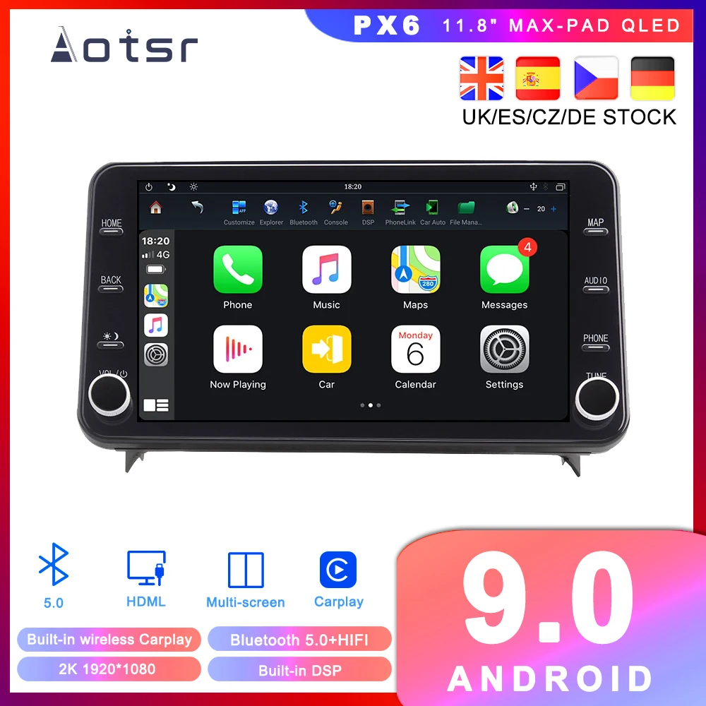 

Max-PAD Android 9,0 автомобильный DVD-плеер 4G PX6 для Toyota RAV4 2019 2020 GPS-навигация Авто Радио стерео Мультимедийный Плеер головное устройство