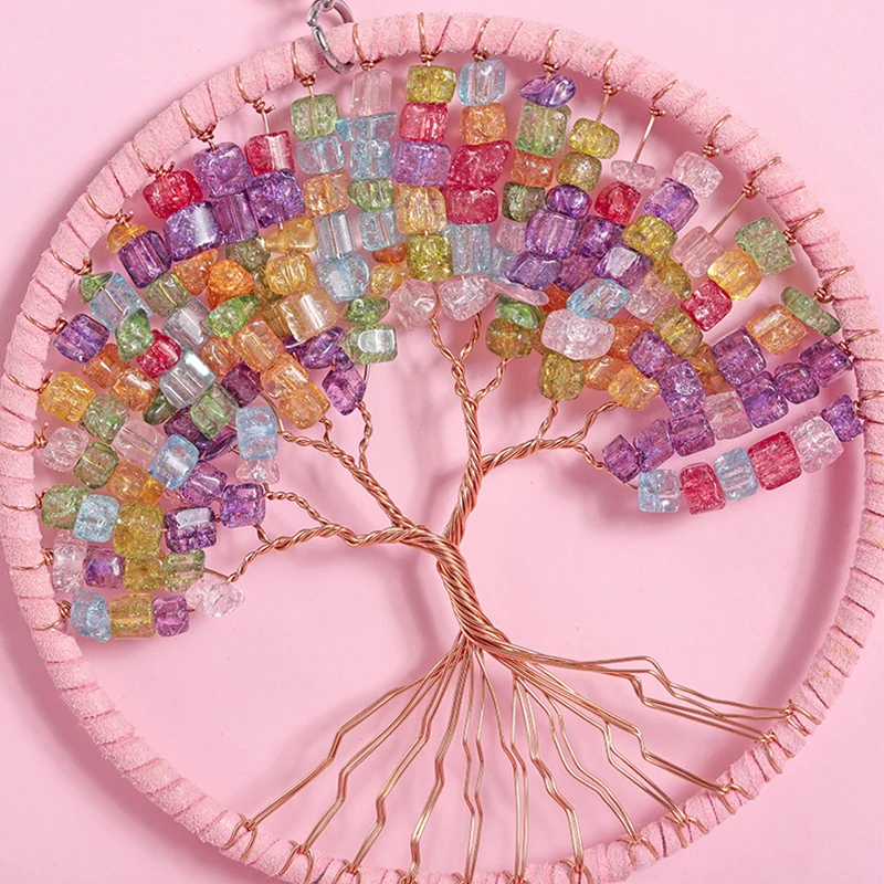 

1pcs Tree of Life Jewelry Home Pendant Leather Cord, Beads, Feathers, Hoop Crafts Birthday Creative Gift S8A6404