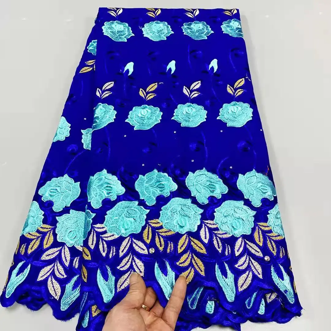 

African Cotton Hiigh Quality African Lace Embroiderey Swiss Voile Lace With Holes Dubai Laces For Wedding Dress Sew K878