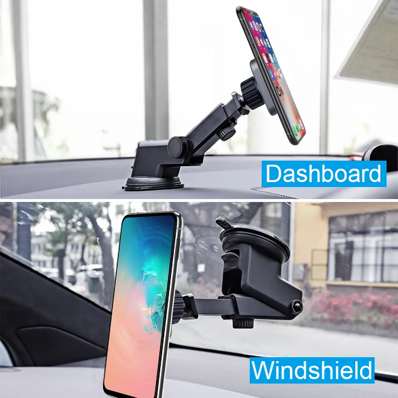 

Telescopic Magnetic Car Phone Holder for Iphone 11 Max Xs Samsung Suction Cup Car Dashboard Mount Cell Mobile Phone Holder Stand