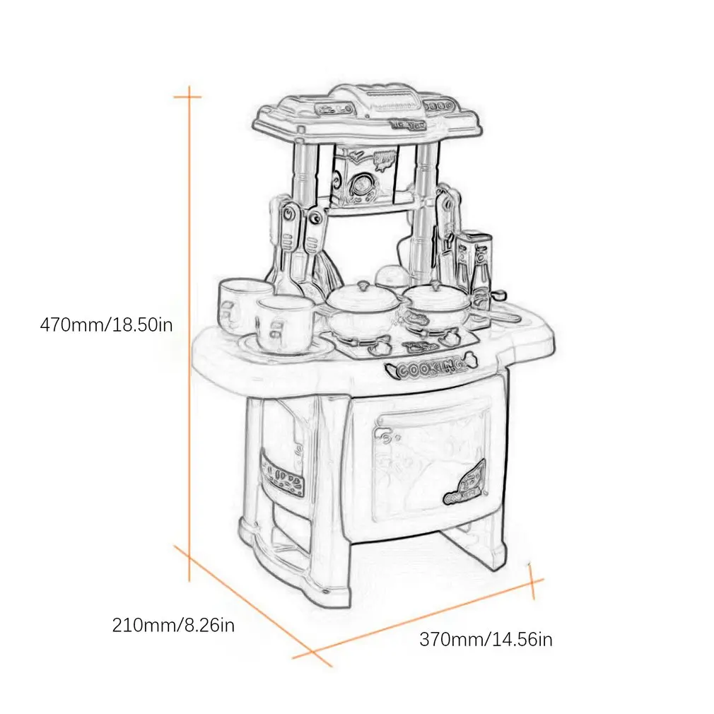 

Kids Kitchen Toys 24Pcs Pretend Play Simulation Kitchen Cookware Children Light Sounds Toys Chef Cooking Game Girls Xmas Gifts