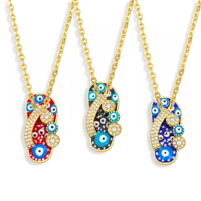 

Flip-flops Necklace for Women Clavicle Chain Slippers Pendant Necklaces with Cubic Zircon Fashion Wedding Jewelry Accessories