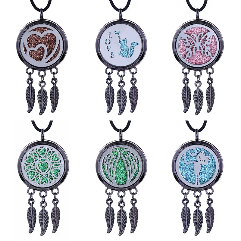 Бум Life ажурный Магнитный черный диффузор для ароматерапии ожерелье ювелирные