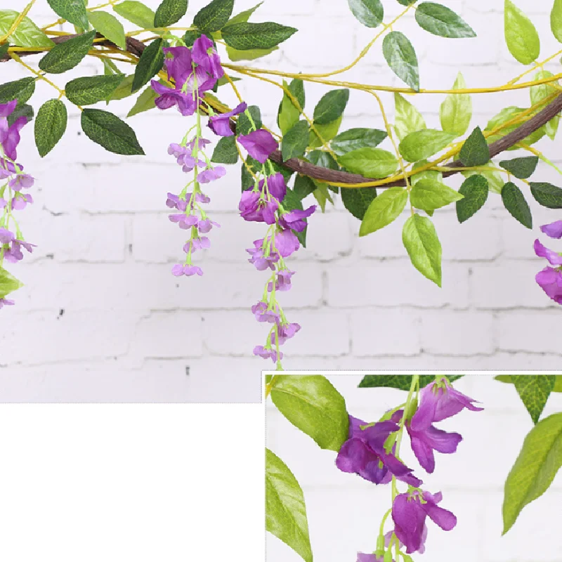 2 предмета искусственный цветок глицинии искусственная Виноградная лоза Плющ