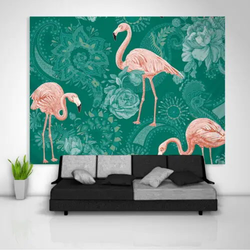 Фламинго МАНДАЛА ГОБЕЛЕН искусство настенный диван стол кровать крышка домашний