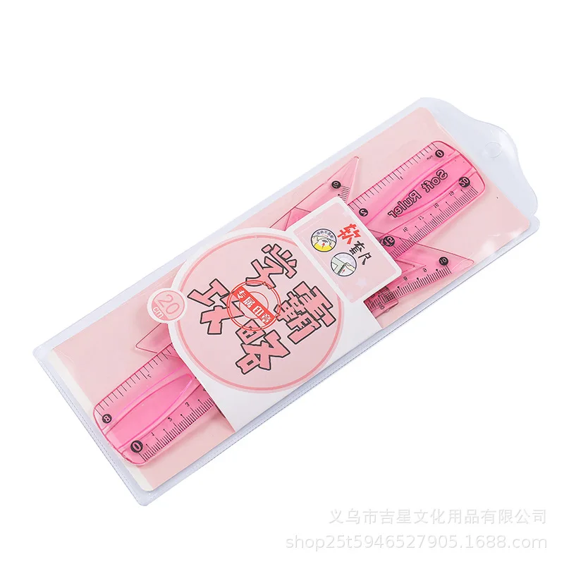 

Creative and flexible four-piece plastic transparent soft ruler for student stationery