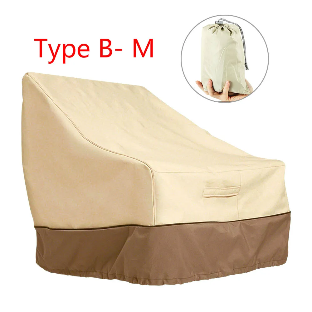 Type B- M Чехол для мебели для патио, для улицы, для двора, сада, стула, дивана, водонепроницаемый чехол от пыли, защита от солнца, ткань Оксфорд, складной на шнурке, стол - Цвет: Type B- M
