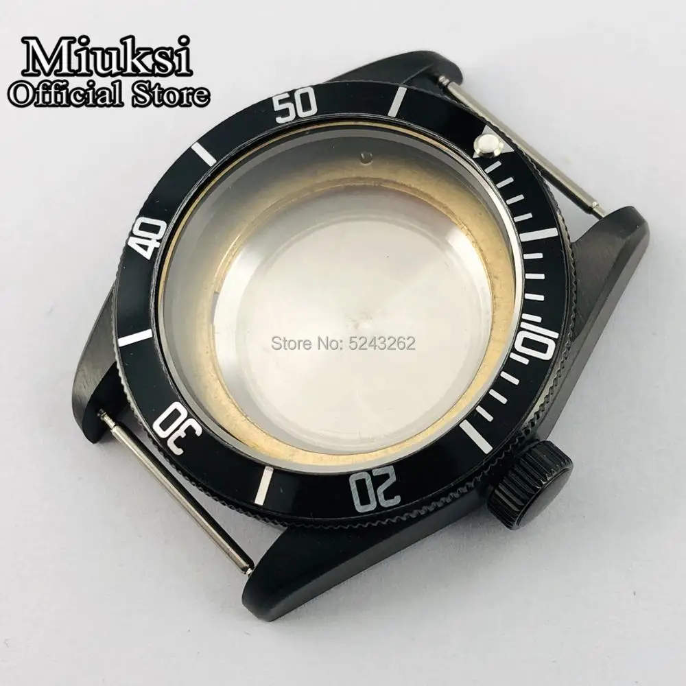 

Miuksi 41mm black PVD watch case sapphire glass fit ETA 2836/Mingzhu DG2813/3804,Miyota 8205 /8215 /821A/82 series movement