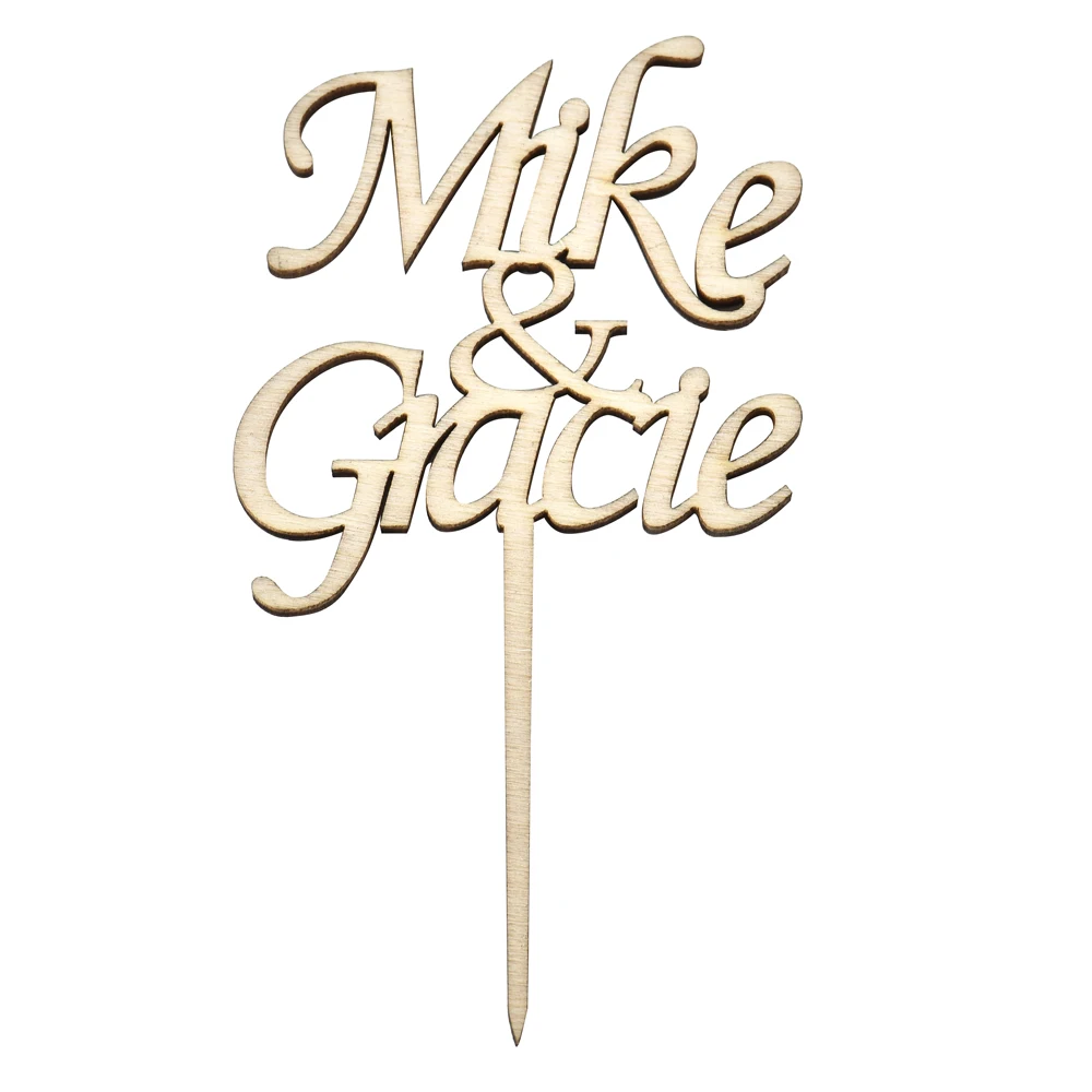 30 шт. персонализированные с гравировкой для капкейка дерева акрила