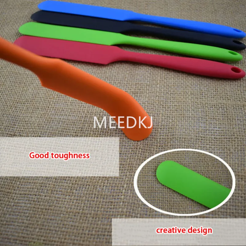 

Hard silicone long scraper all-inclusive integrated handle scraper butter stirring flat knife cake baking silicone kiss knife