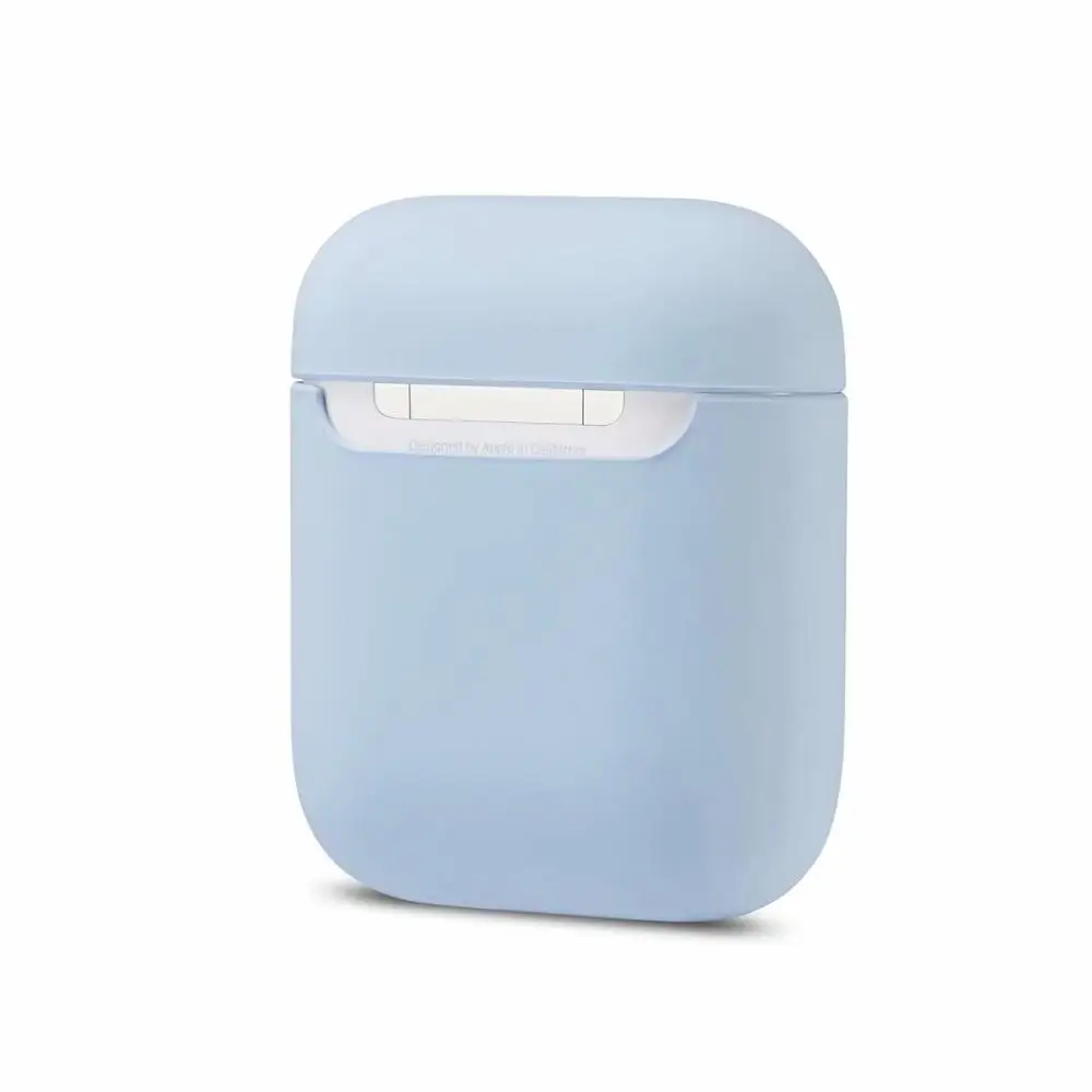 sky blue Чехол для AirPods, силиконовый, Bluetooth, беспроводной чехол для наушников, для Apple Airpods 2, защитный чехол, аксессуары для кожи, зарядная коробка, 1 шт - Цвет: sky blue