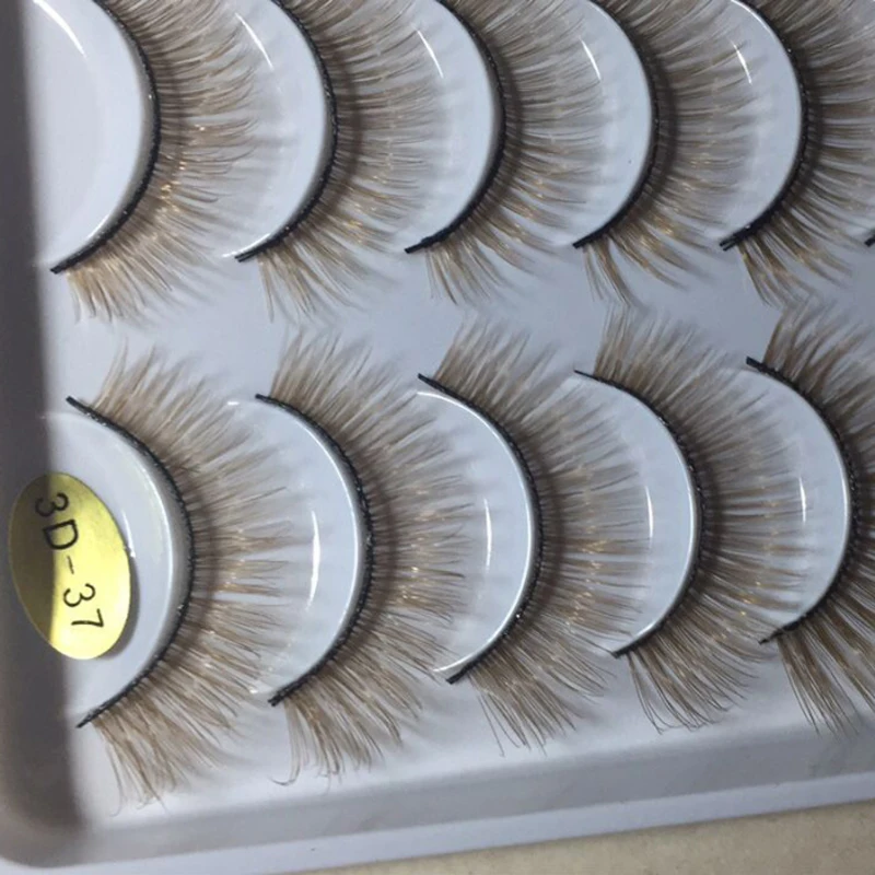 Новинка 10 пар натуральных длинных накладных ресниц густые коричневые эффектные