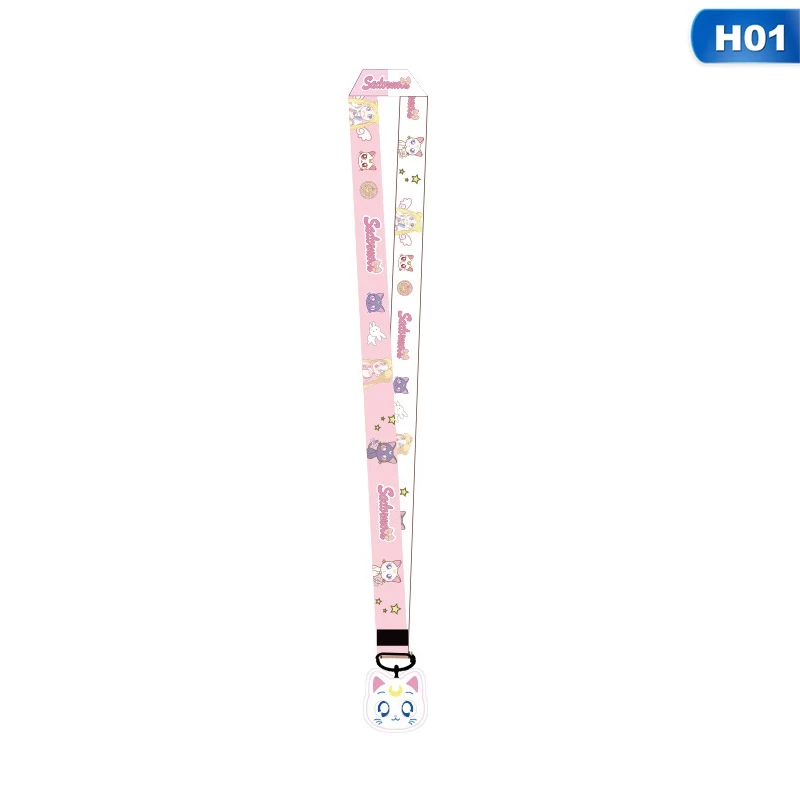 

1pcs cartoon anime Sailor moon acrylic Card Holder Identity Badge with Lanyard Neck Strap Card Bus ID Holders With Key Chain